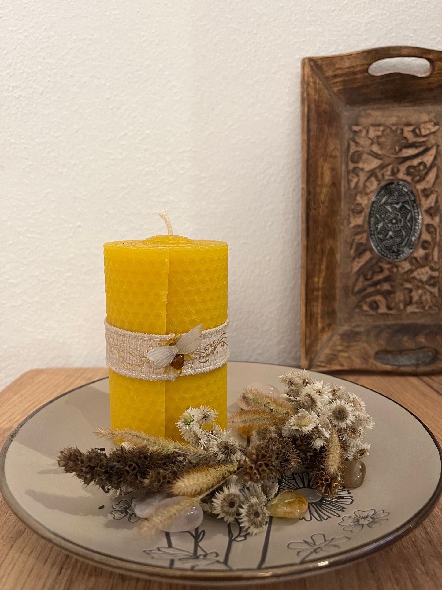 Bienenwachskerze gedreht 6x10cm