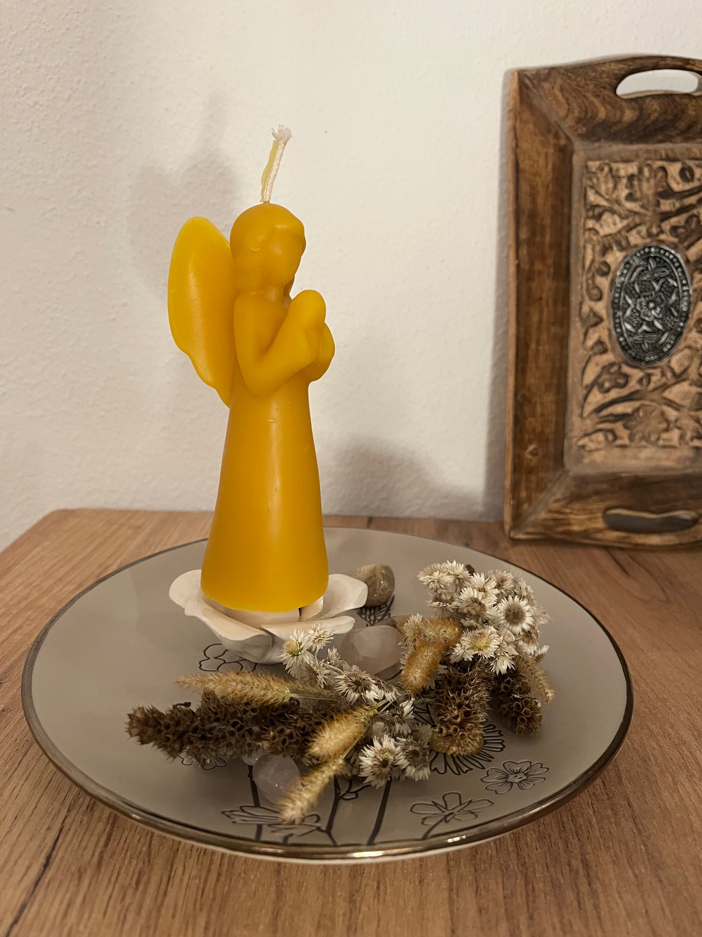 Bienenwachskerze Engel modern