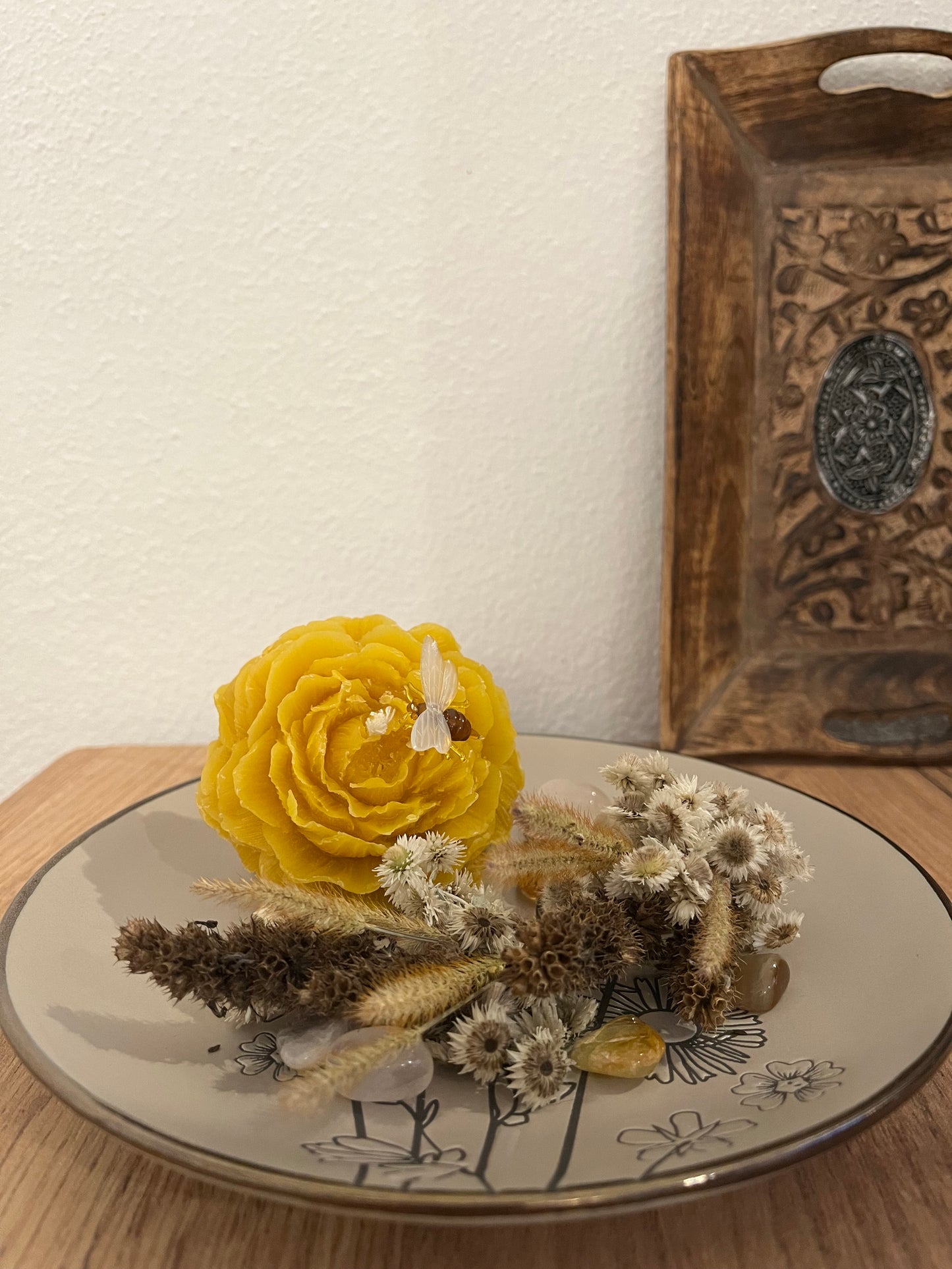 Bienenwachskerze Pfingstrose
